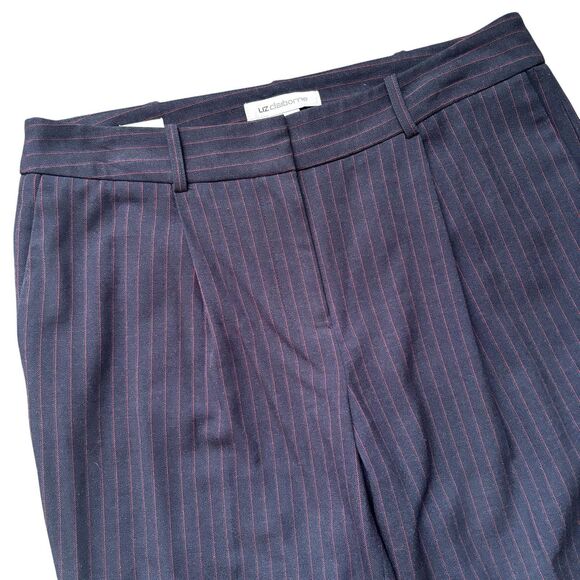 Liz Claiborne Navy Blue With Red Pin Stripes Pant Suit Set Business Size 6 - Picture 11 of 14